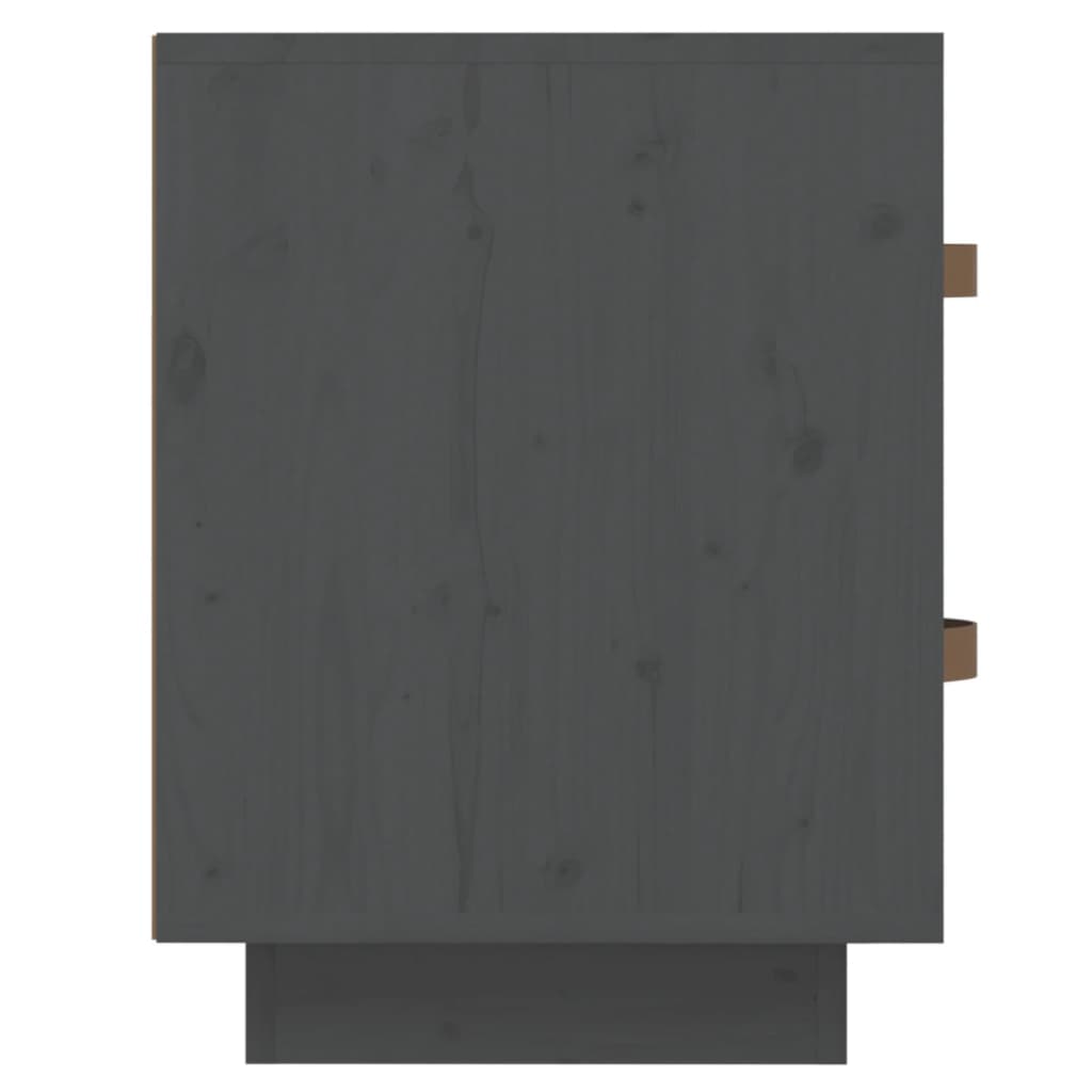 vidaXL naktsskapītis, pelēks, 40x34x45 cm, priedes masīvkoks