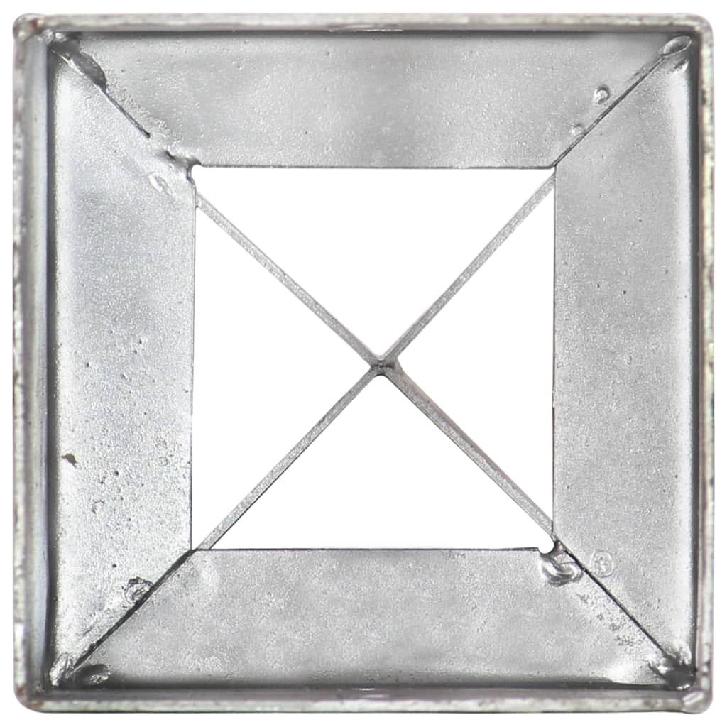 vidaXL zemes mietiņi, 2 gab., sudraba krāsa, 10x10x76 cm, tērauds