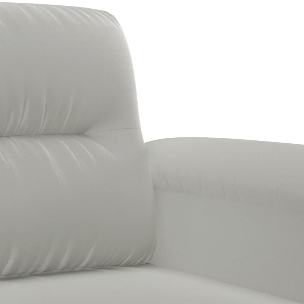 vidaXL četrdaļīgs dīvānu komplekts ar spilveniem, gaiši pelēks audums