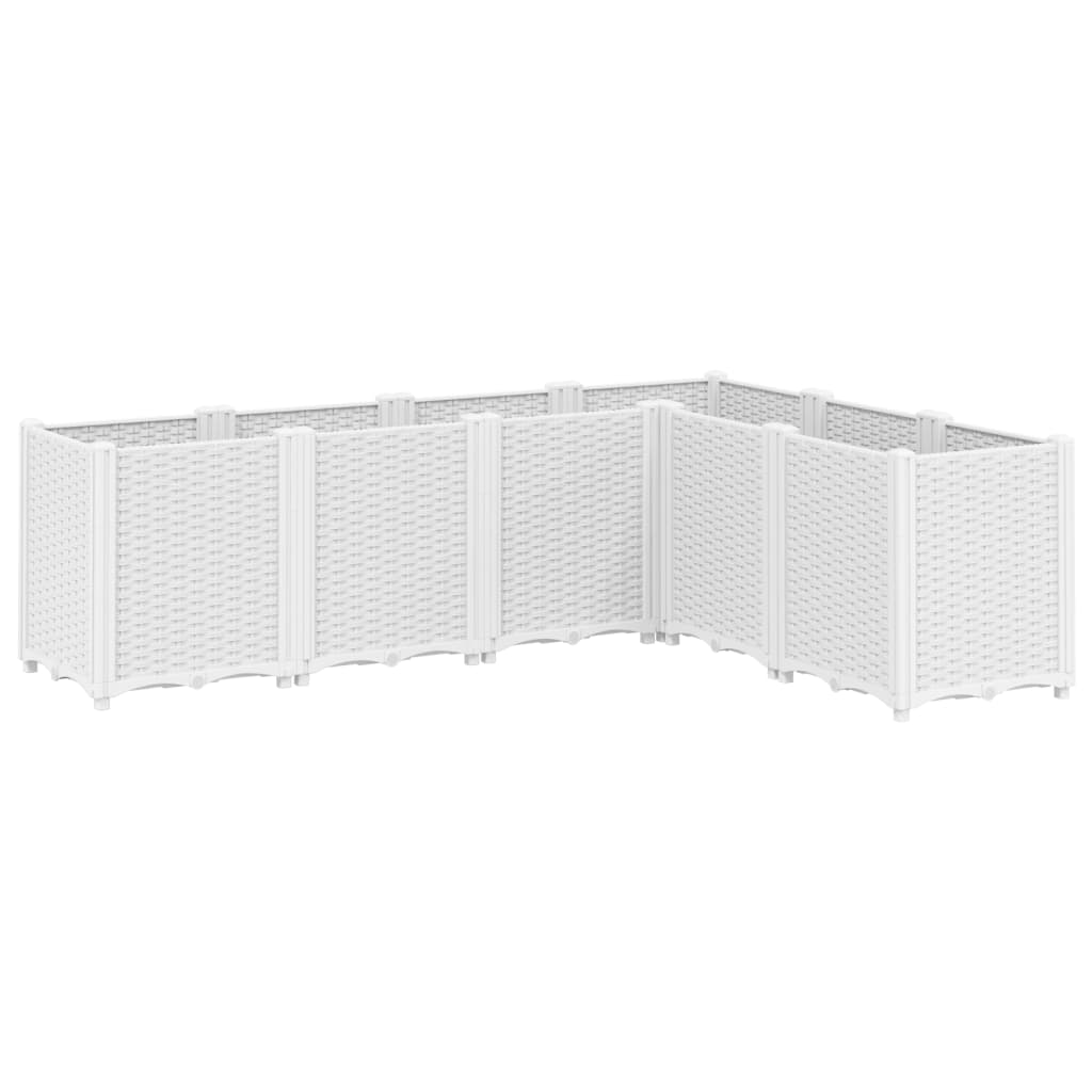 vidaXL dārza puķu kaste, balta, 160x120x53 cm, PP