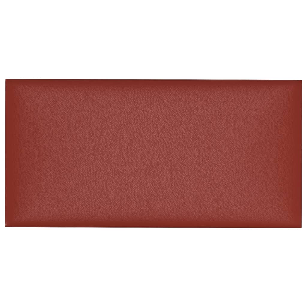 vidaXL sienas paneļi, 12 gb., sarkani, 30x15 cm, mākslīgā āda, 0,54 m²