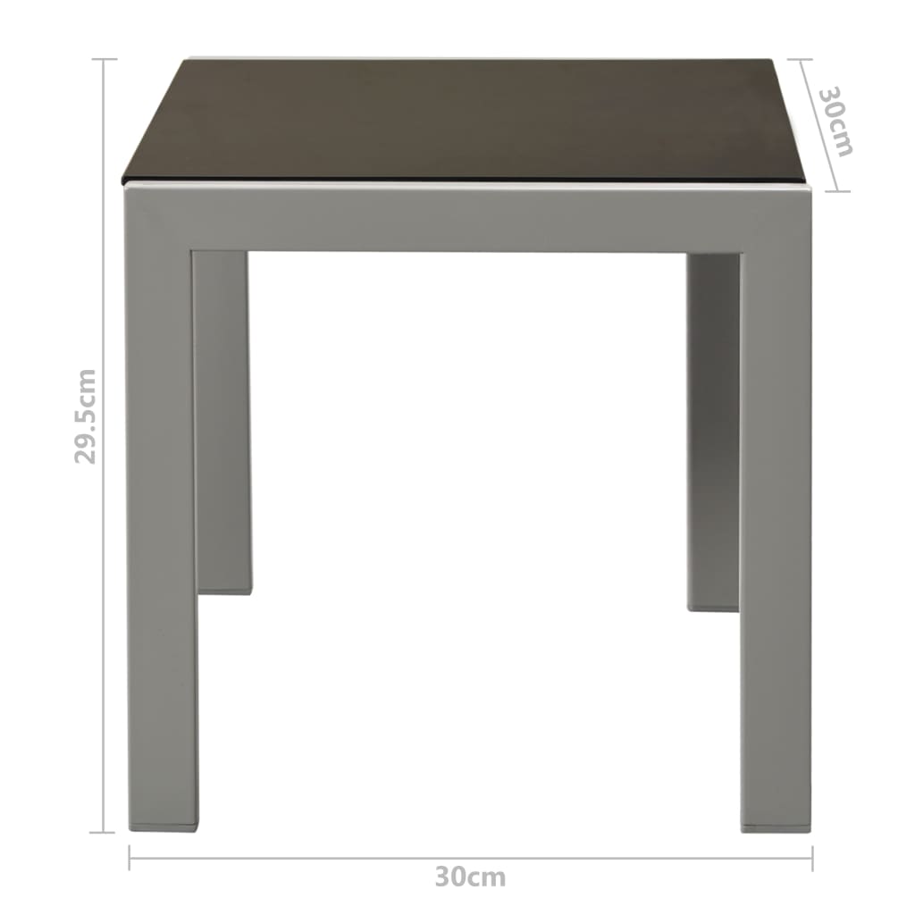 vidaXL sauļošanās zviļņi, 2 gab., ar galdu, tērauds, melns tekstilēns