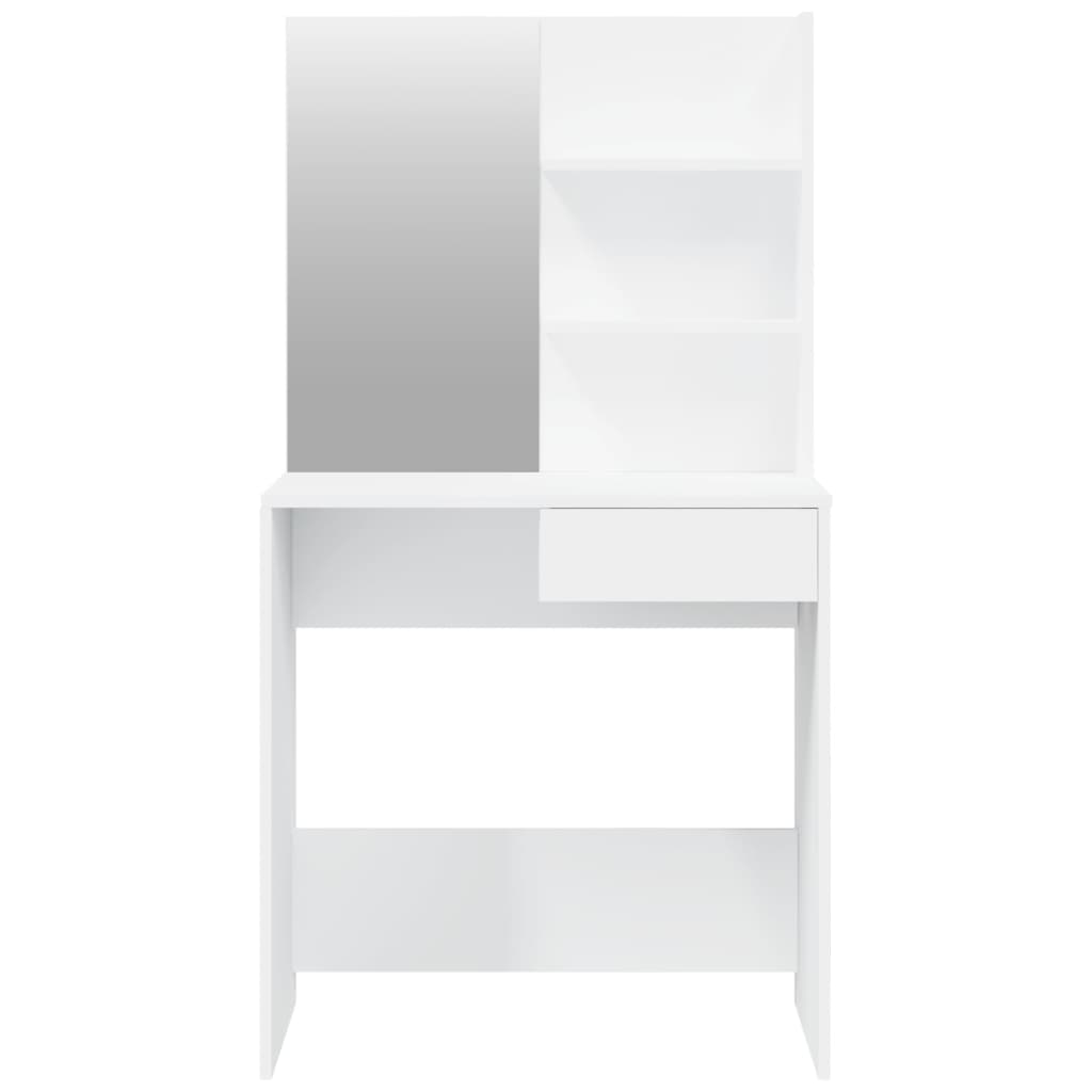 vidaXL spoguļgaldiņa komplekts, balts, 74,5x40x141 cm