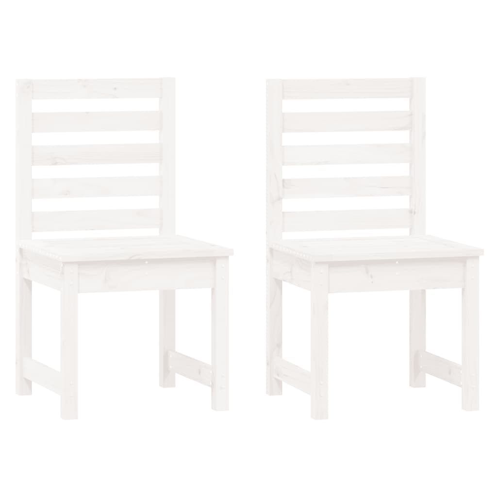 vidaXL dārza krēsli, 2 gab., 50x48x91,5 cm, priedes masīvkoks, balti