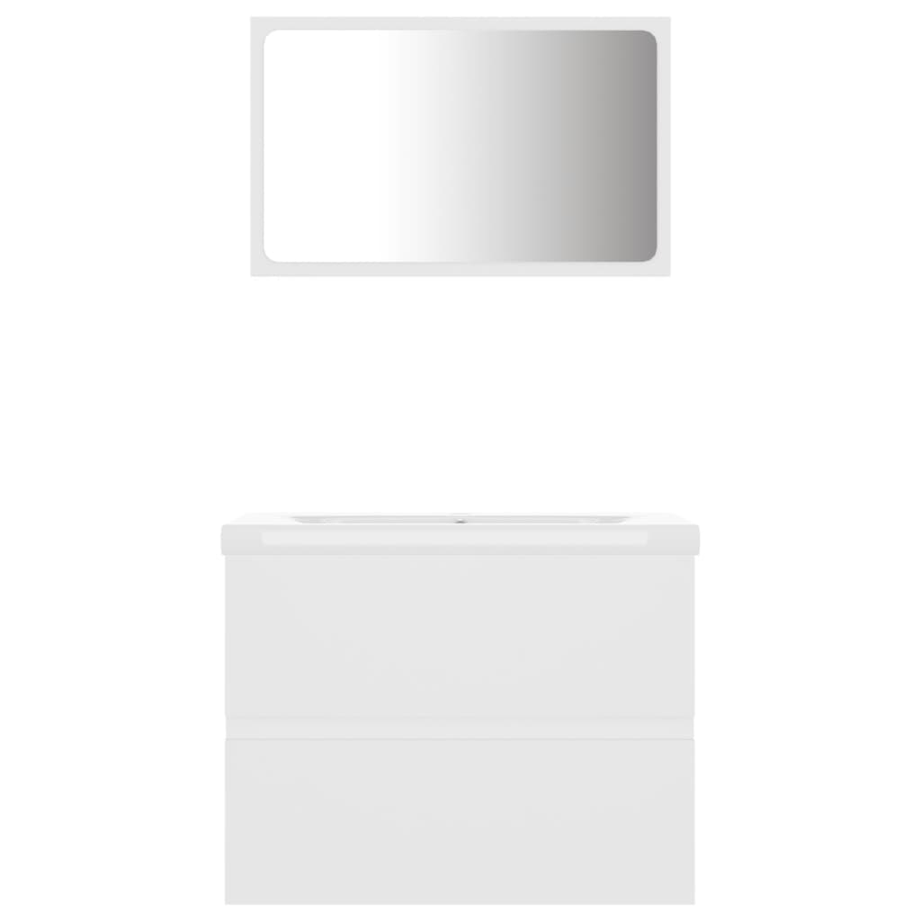 vidaXL vannasistabas mēbeļu komplekts, balts, skaidu plāksne