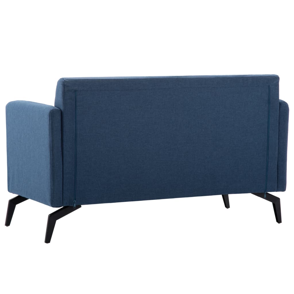 vidaXL dīvāns, divvietīgs, 115x60x67 cm, zila auduma apdare