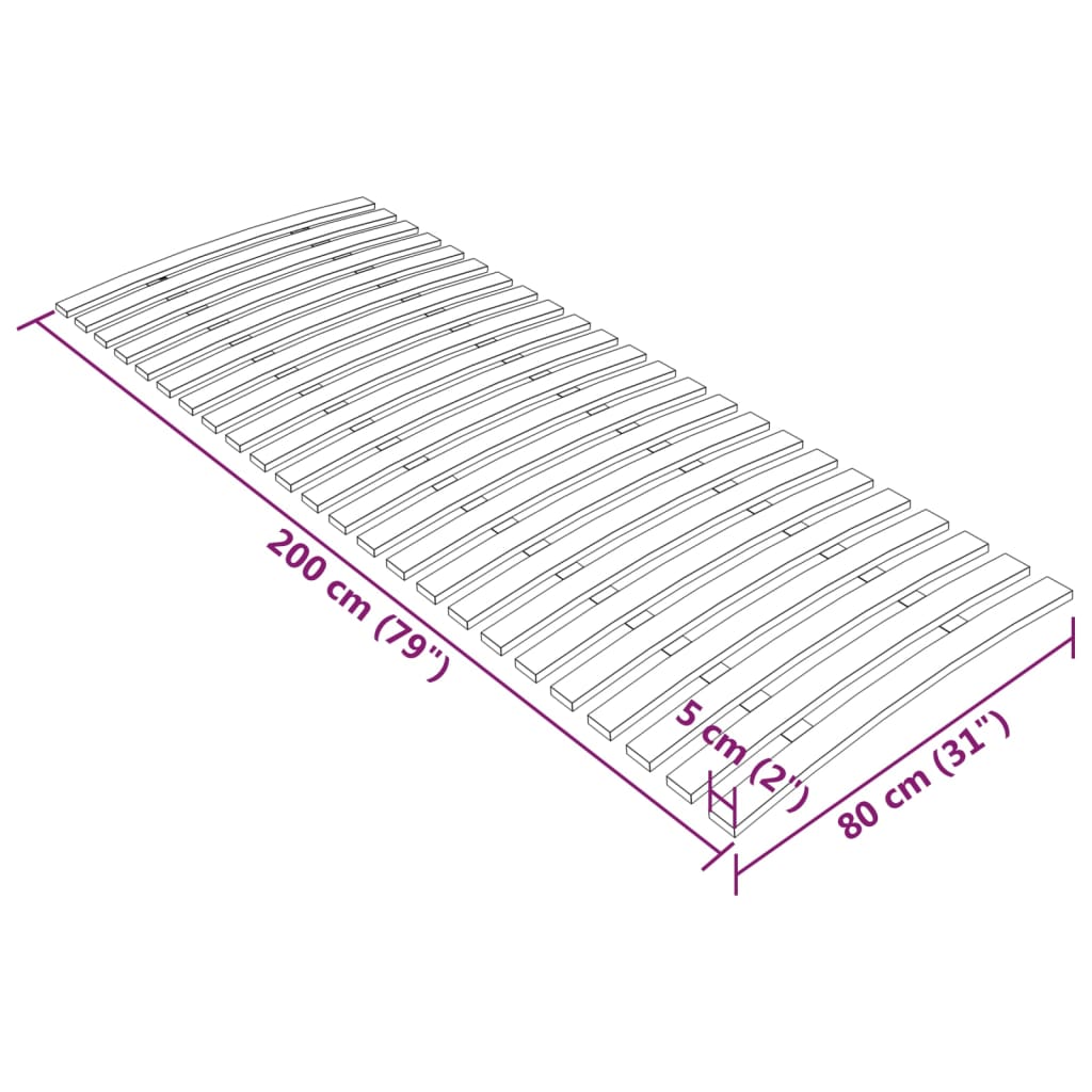vidaXL gultas redeles, 24 līstītes, 80x200 cm