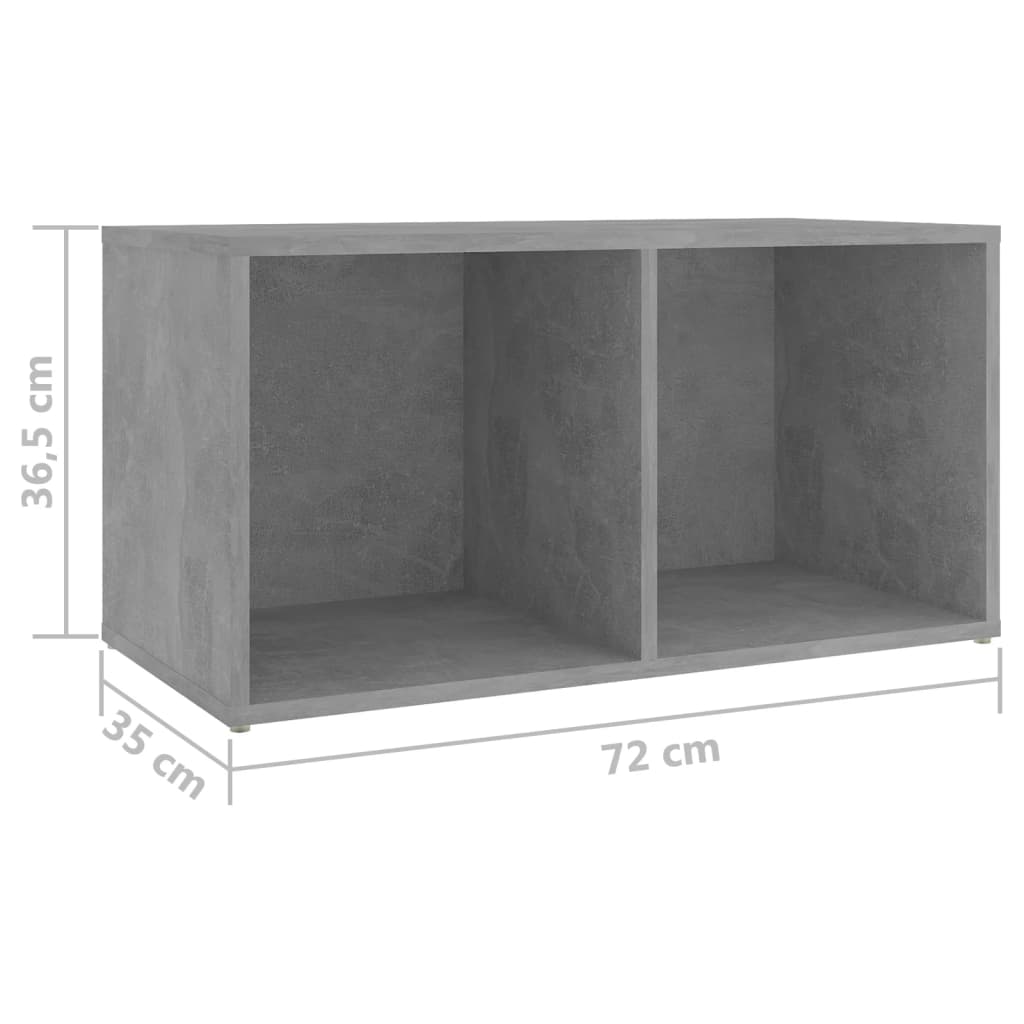 vidaXL TV plaukti, 2 gab., betona pelēki, 72x35x36,5 cm, skaidu plātne