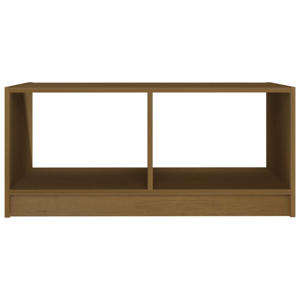 vidaXL kafijas galdiņš, medus brūns, 75x50x33,5 cm, priedes masīvkoks