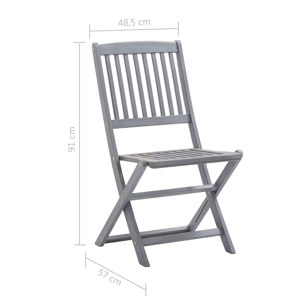 vidaXL saliekami dārza krēsli, 4 gab., akācijas masīvkoks