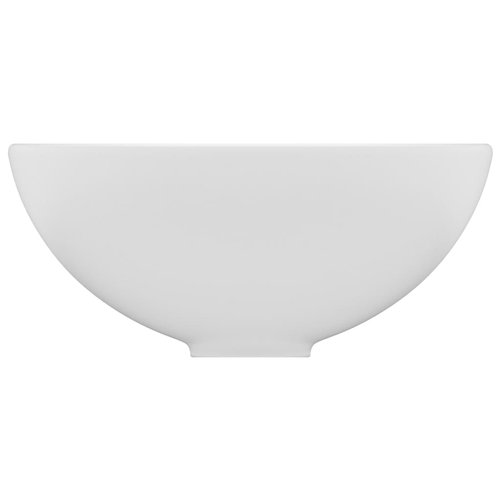 vidaXL izlietne, apaļa, 32,5x14 cm, matēta balta keramika