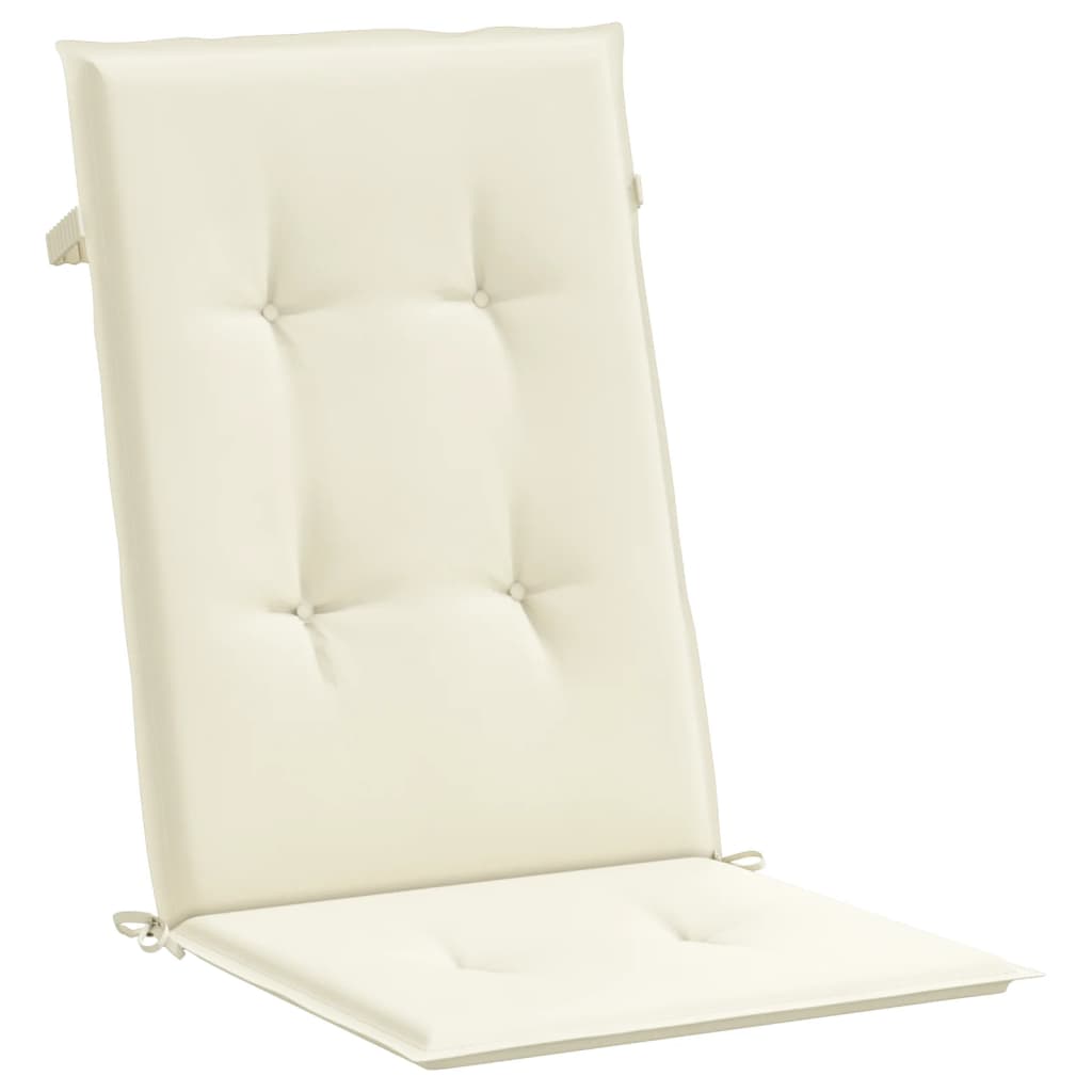 vidaXL dārza krēslu spilveni, 6 gab., krēmkrāsas, 120x50x3 cm, audums