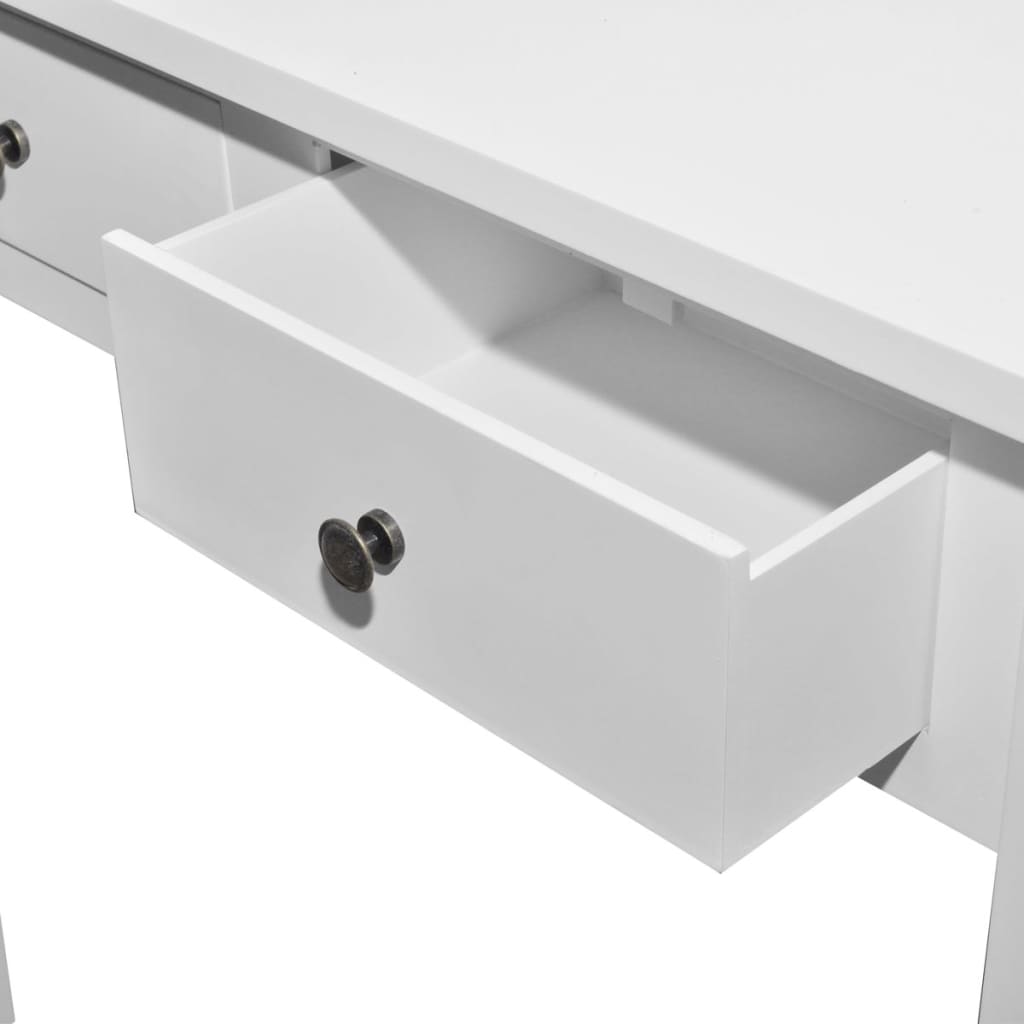 vidaXL tualetes konsoles galdiņš ar 2 atvilktnēm, balts