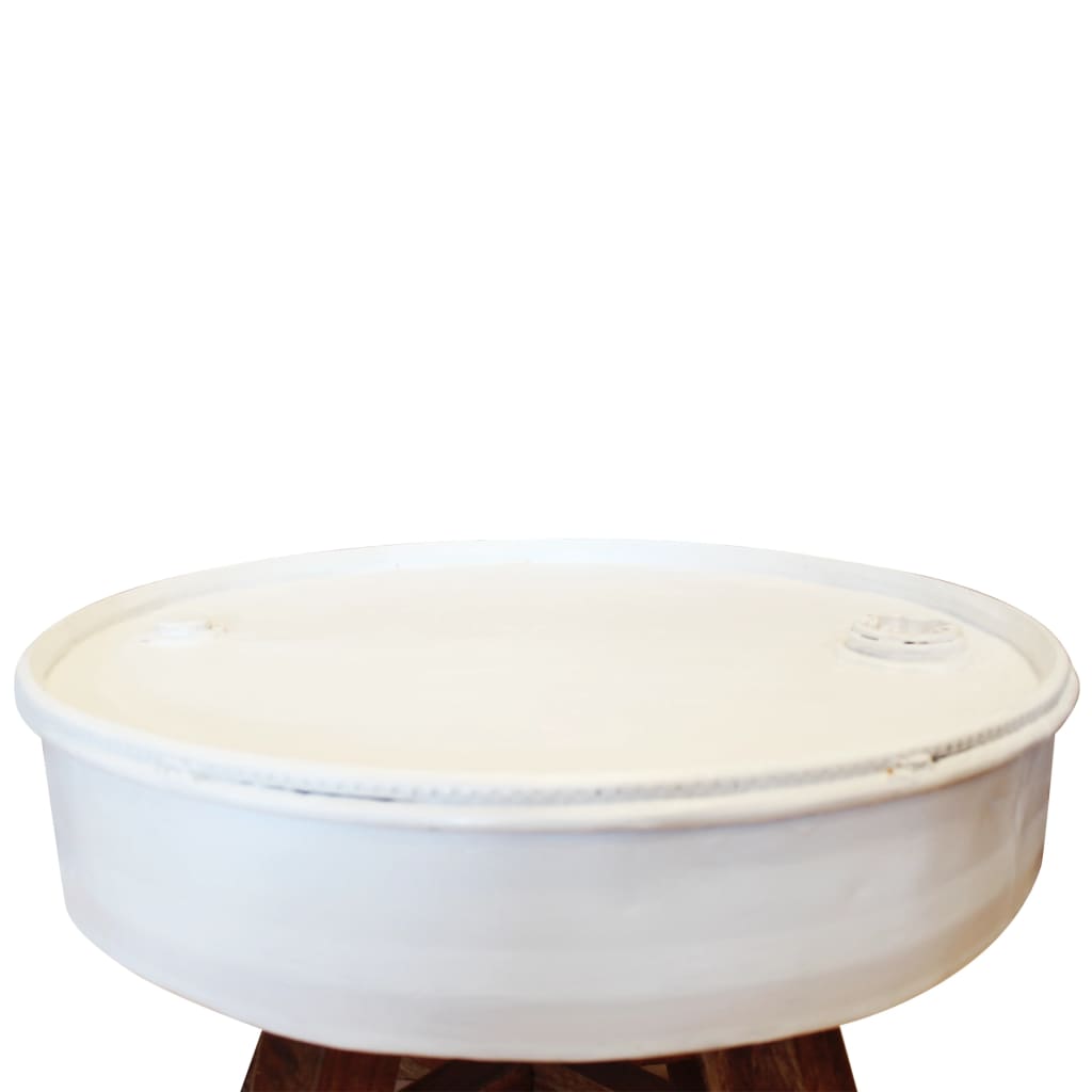 vidaXL kafijas galdiņš, pārstrādāts masīvkoks, 60x45 cm, balts