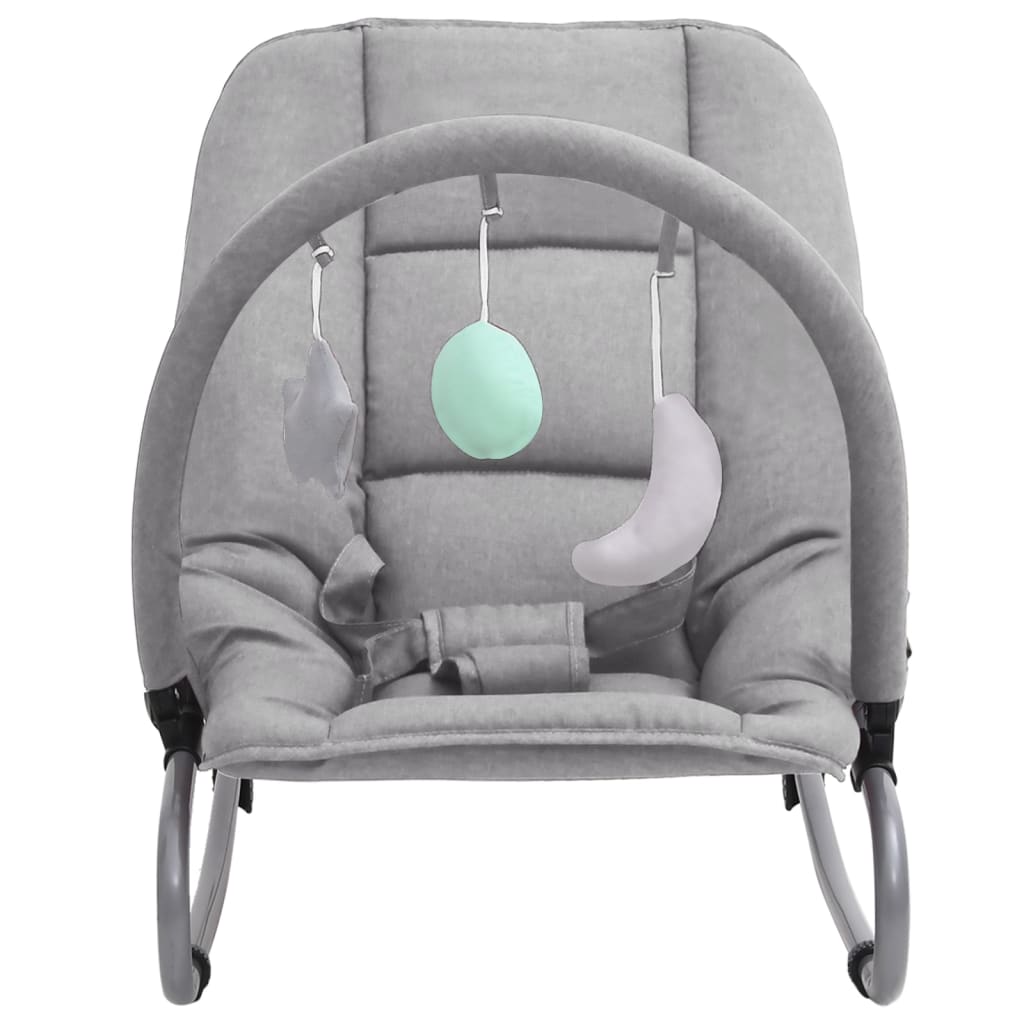 vidaXL bērnu šūpuļkrēsls, gaiši pelēks, tērauds