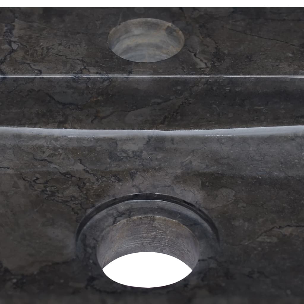 vidaXL sienas izlietne, melna, 38x24x6,5 cm, marmors