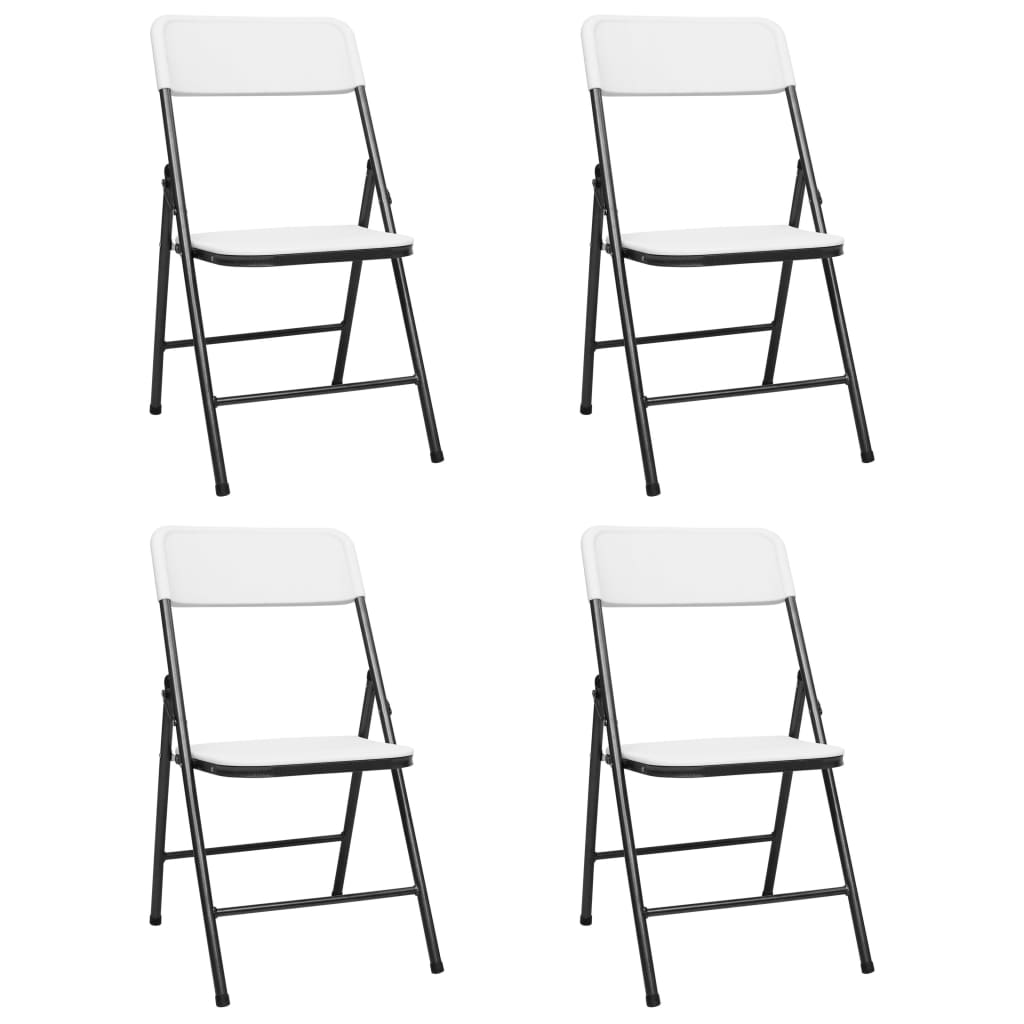 vidaXL saliekami dārza krēsli, 4 gab., HDPE, balti
