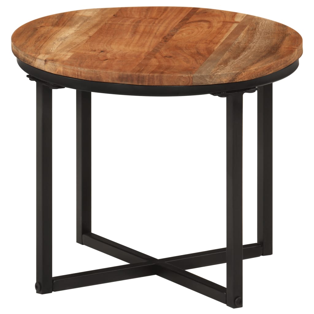 vidaXL kafijas galdiņš, 35x35x30 cm, akācijas masīvkoks, dzelzs