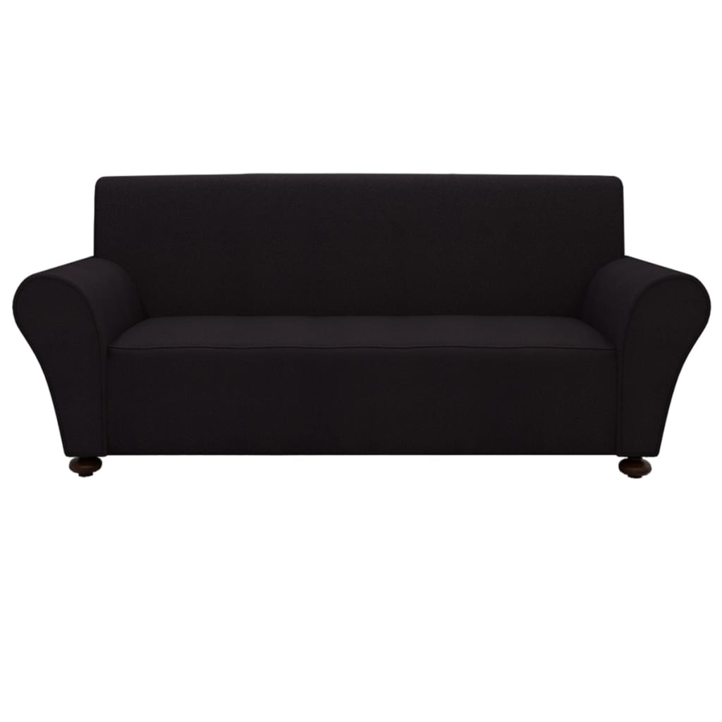 VidaXL elastīgs dīvāna apvalks, melns poliesters