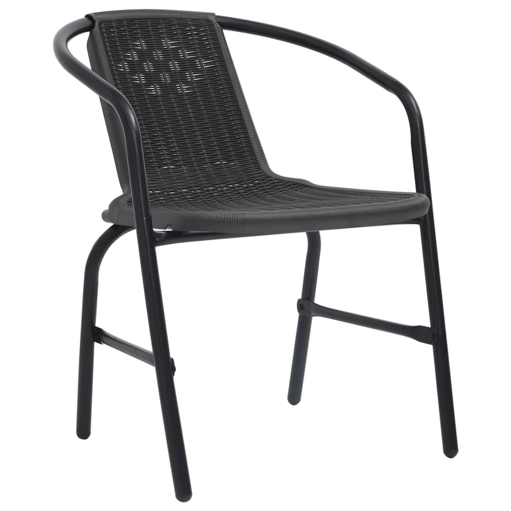 vidaXL dārza krēsli, 8 gab., plastmasas rotangpalma, tērauds, 110 kg