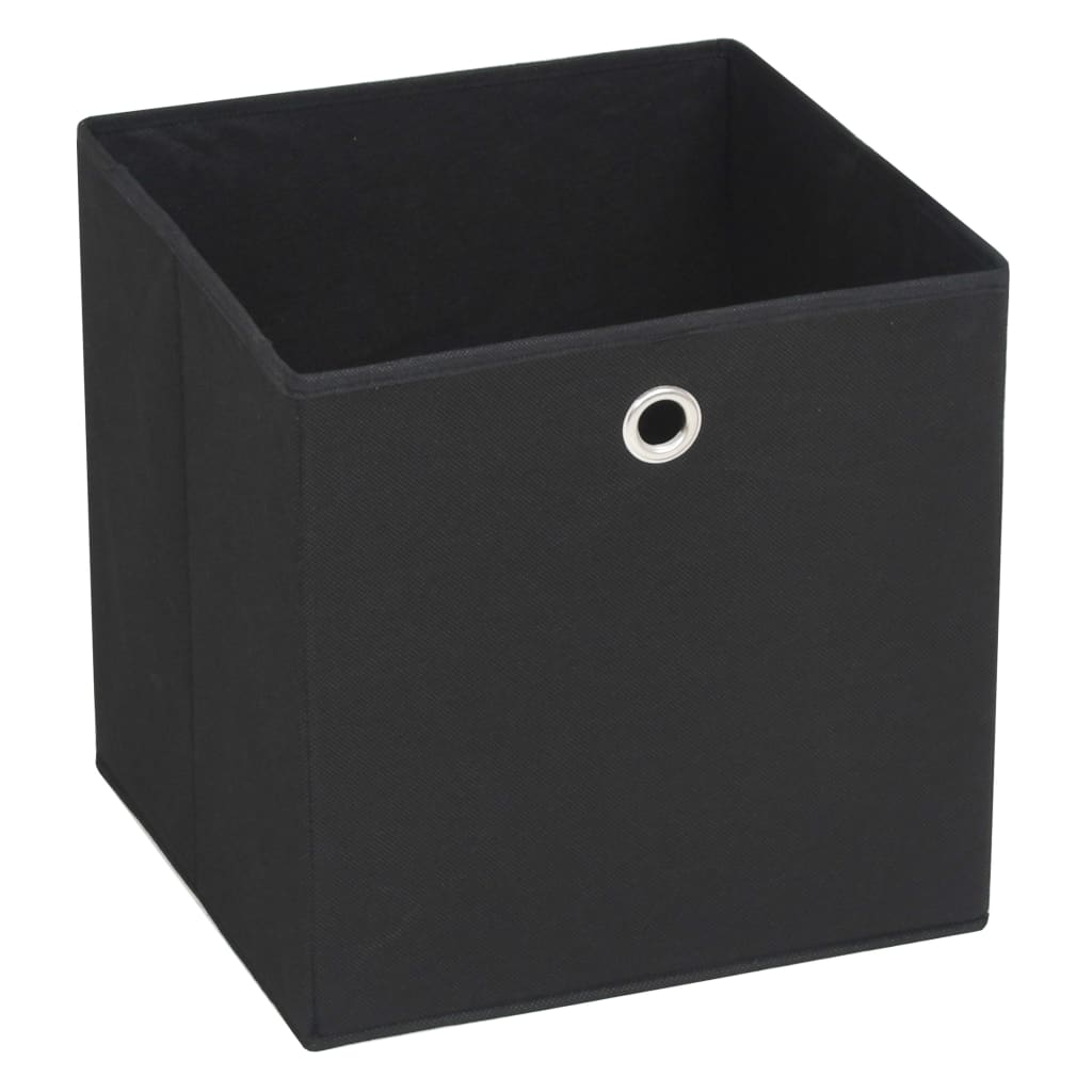 vidaXL uzglabāšanas kastes, 10 gab., 28x28x28 cm, melns neausts audums