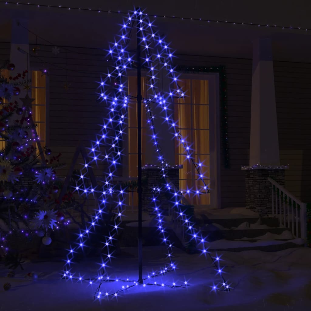 vidaXL Ziemassvētku egle, 200 LED, telpām, āra teritorijai, 98x150 cm