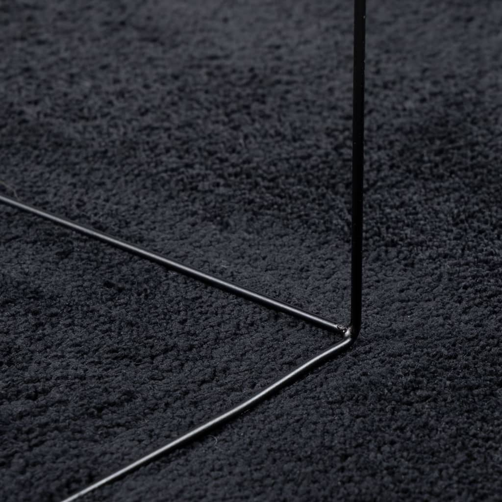 vidaXL paklājs OVIEDO, īsa spalva, melns, Ø 100 cm