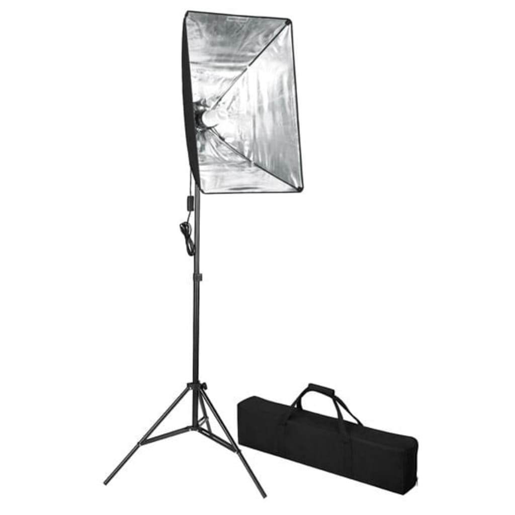 vidaXL fotostudijas gaismas izkliedētāju komplekts ar foto galdu