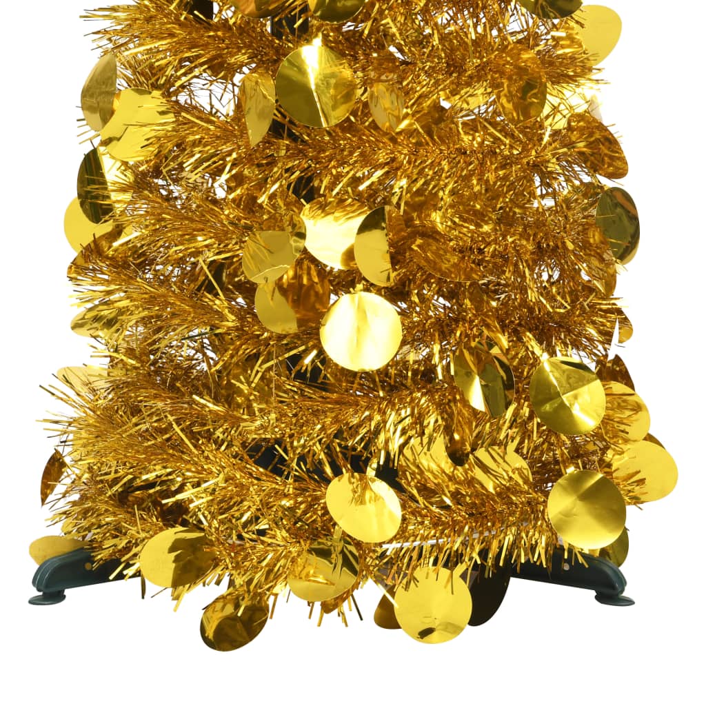 vidaXL mākslīgā Ziemassvētku egle, saliekama, zeltaina, 180 cm, PET