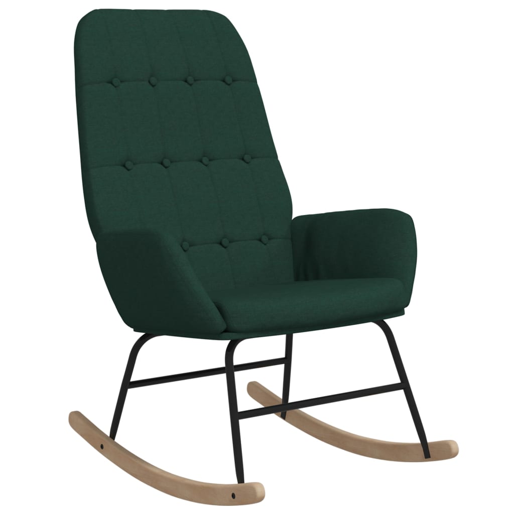 vidaXL šūpuļkrēsls, tumši zaļš audums