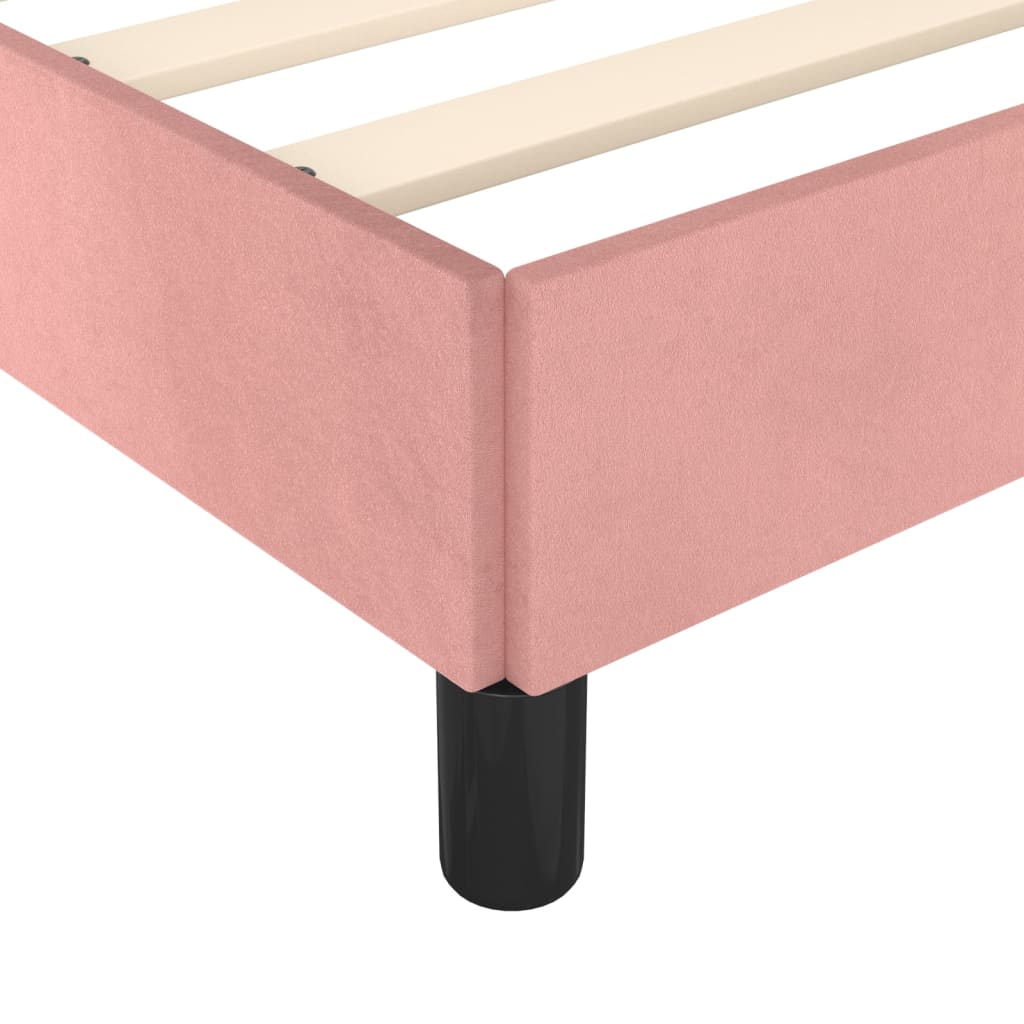 vidaXL gultas rāmis, rozā, 90x200 cm, samts
