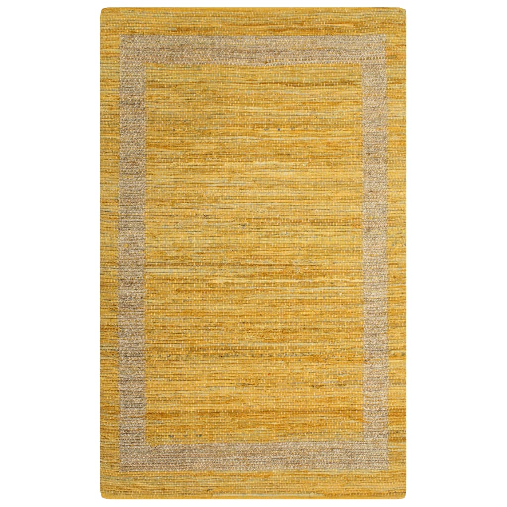 vidaXL paklājs, roku darbs, džuta, dzeltens, 80x160 cm