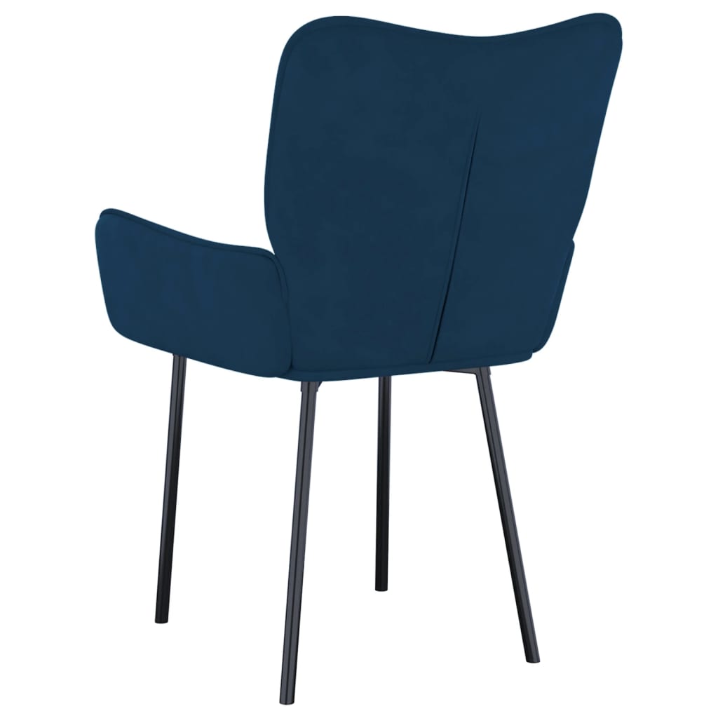 vidaXL virtuves krēsli, 2 gab., zils samts