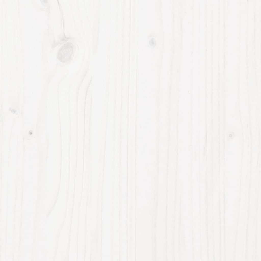vidaXL kumode, balta, 111x34x60 cm, priedes masīvkoks