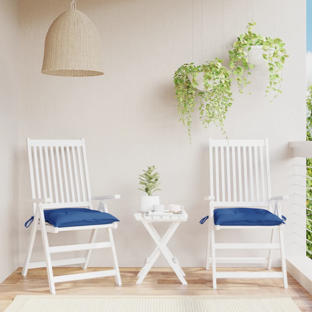 vidaXL dārza krēslu spilveni, 2 gab., zili, 40x40x7 cm, audums
