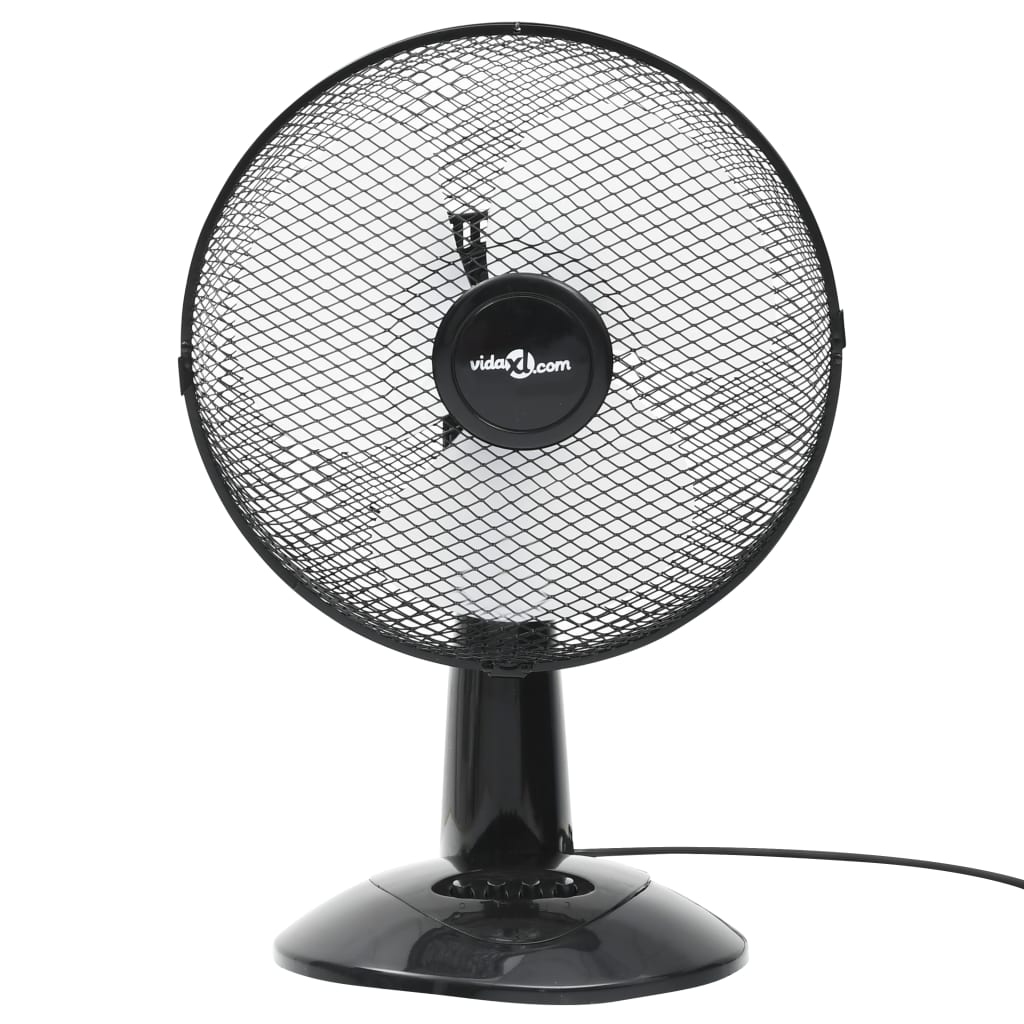 vidaXL galda ventilators ar 3 ātrumiem, 30 cm, 40 W, melns