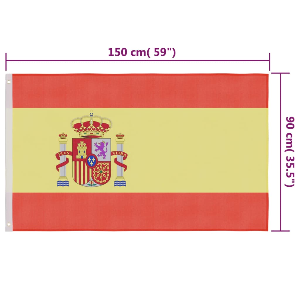 vidaXL Spānijas karogs un karoga masts, alumīnijs, 4 m