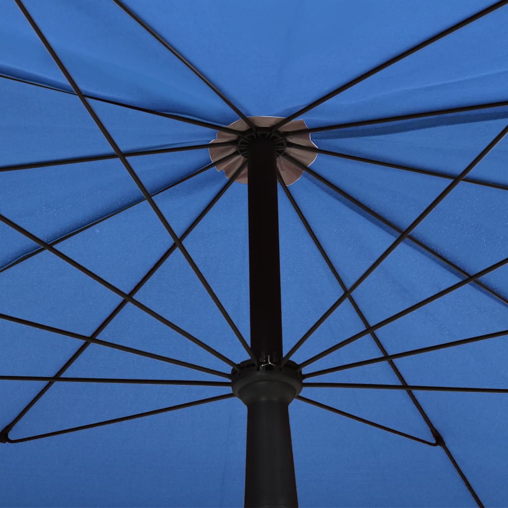 vidaXL dārza saulessargs ar kātu, 200x130 cm, debeszils