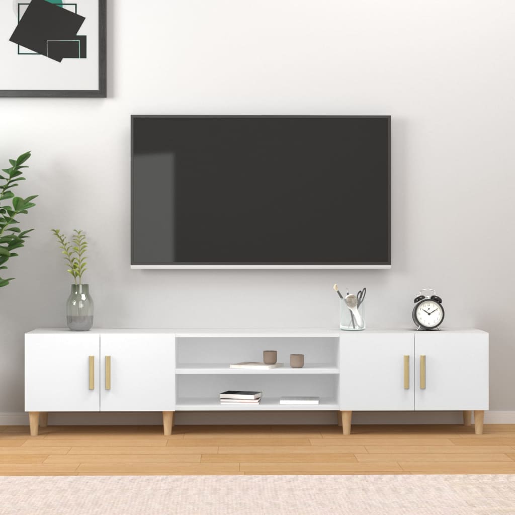 vidaXL TV skapītis, 180x31,5x40 cm, inženierijas koks, balts