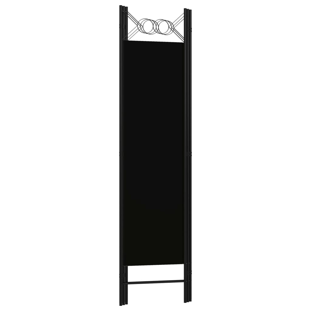 vidaXL 3-paneļu istabas aizslietnis, melns, 120x180 cm