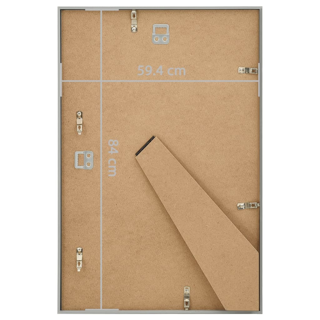 vidaXL foto rāmji, 3 gab., sienai, galdam, sudrabaini, 59,4x84 cm, MDF
