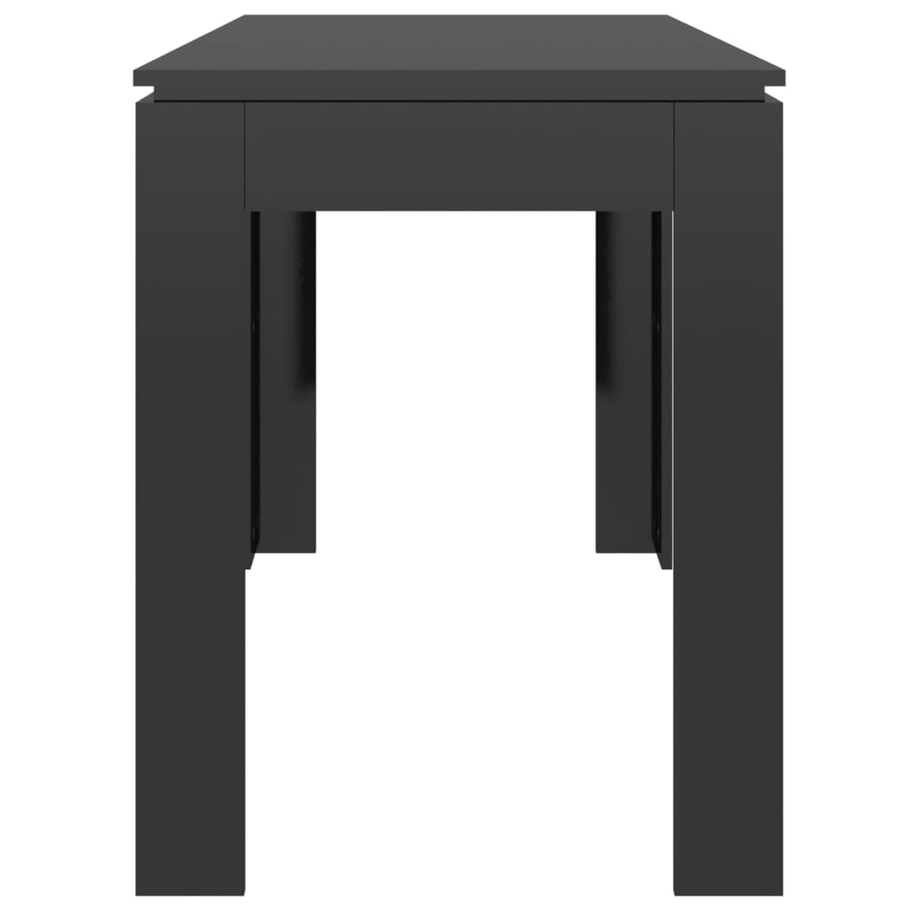 vidaXL virtuves galds, spīdīgi melns, 120x60x76 cm, skaidu plāksne