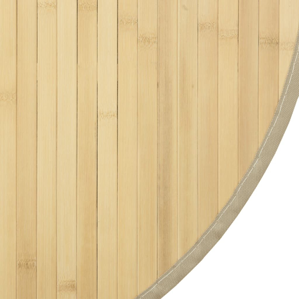 vidaXL paklājs, apaļš, dabīga krāsa, 100 cm, bambuss