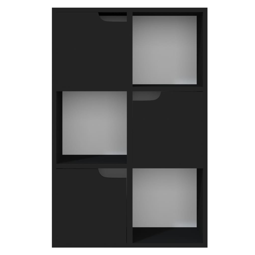 vidaXL grāmatplaukts, melns, 60x27,5x88 cm, skaidu plāksne