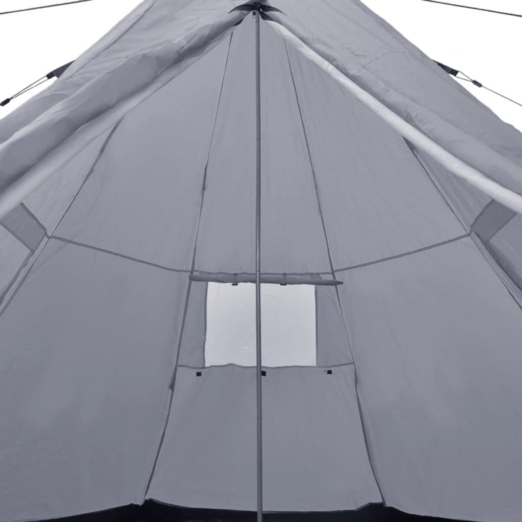 vidaXL četrvietīga telts, pelēka
