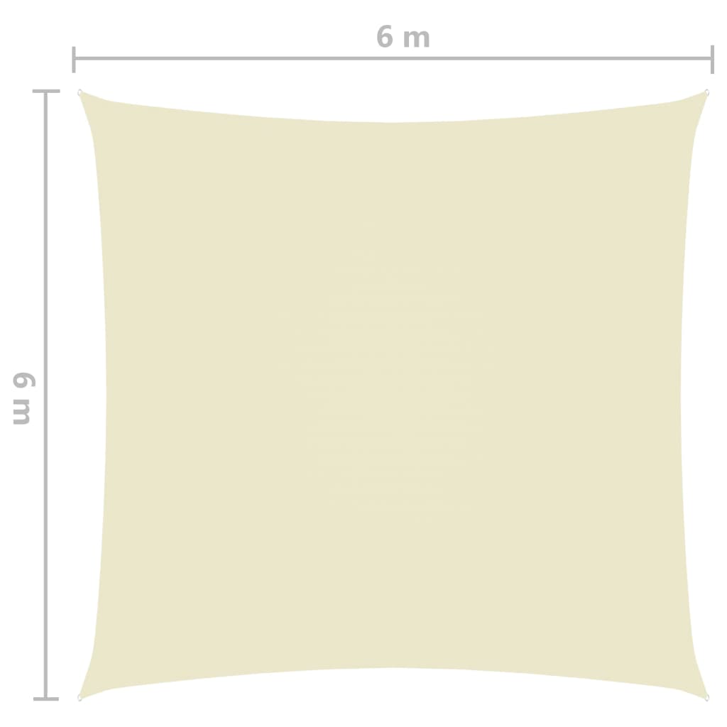 vidaXL saulessargs, 6x6 m, kvadrāta forma, krēmkrāsas oksforda audums