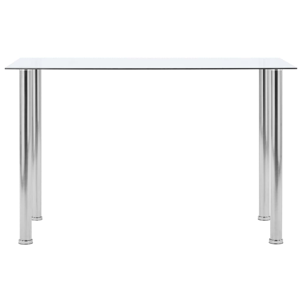 vidaXL virtuves galds, caurspīdīgs, 120x60x75 cm, rūdīts stikls