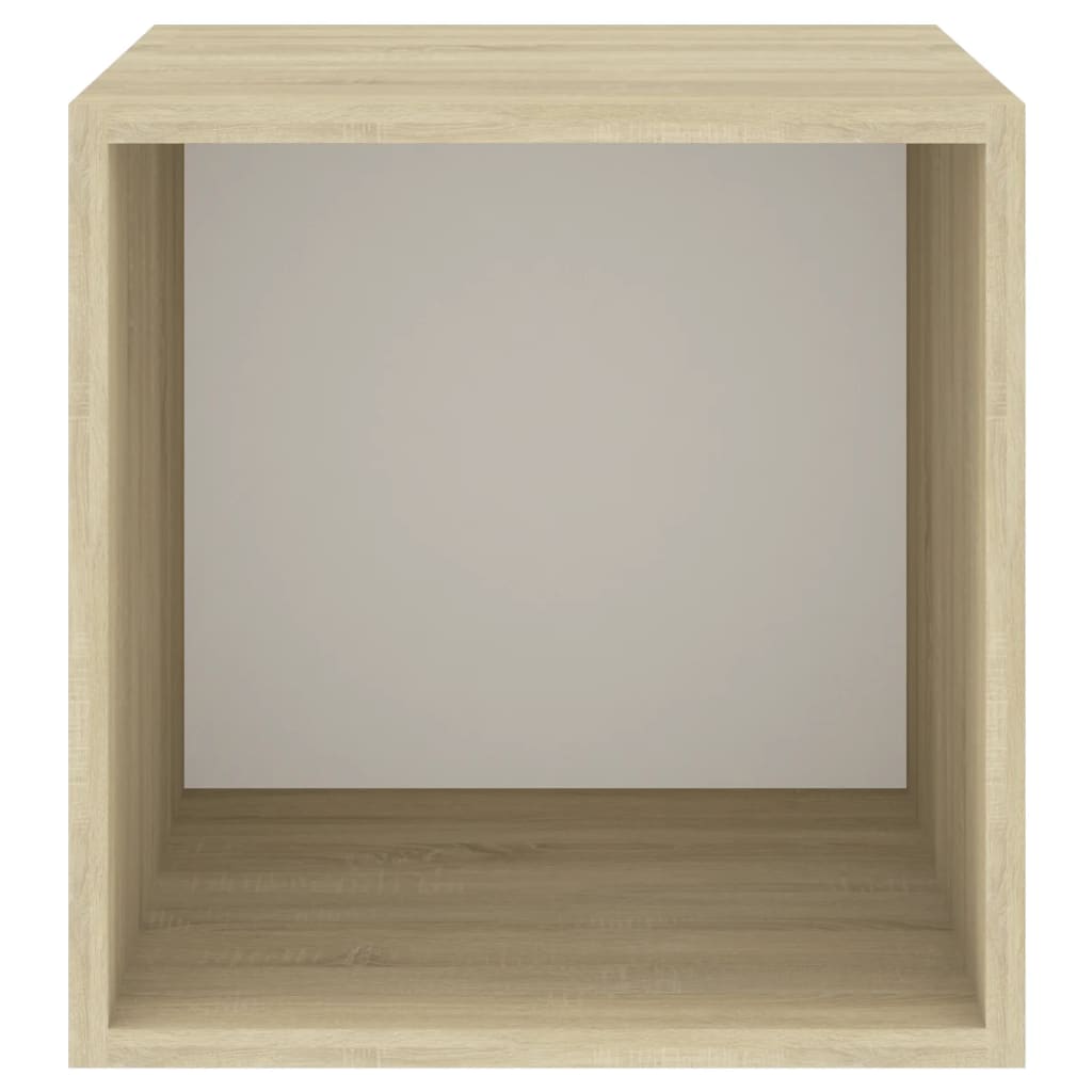 vidaXL sienas plaukts, balts, ozolkoka, 37x37x37 cm, skaidu plāksne