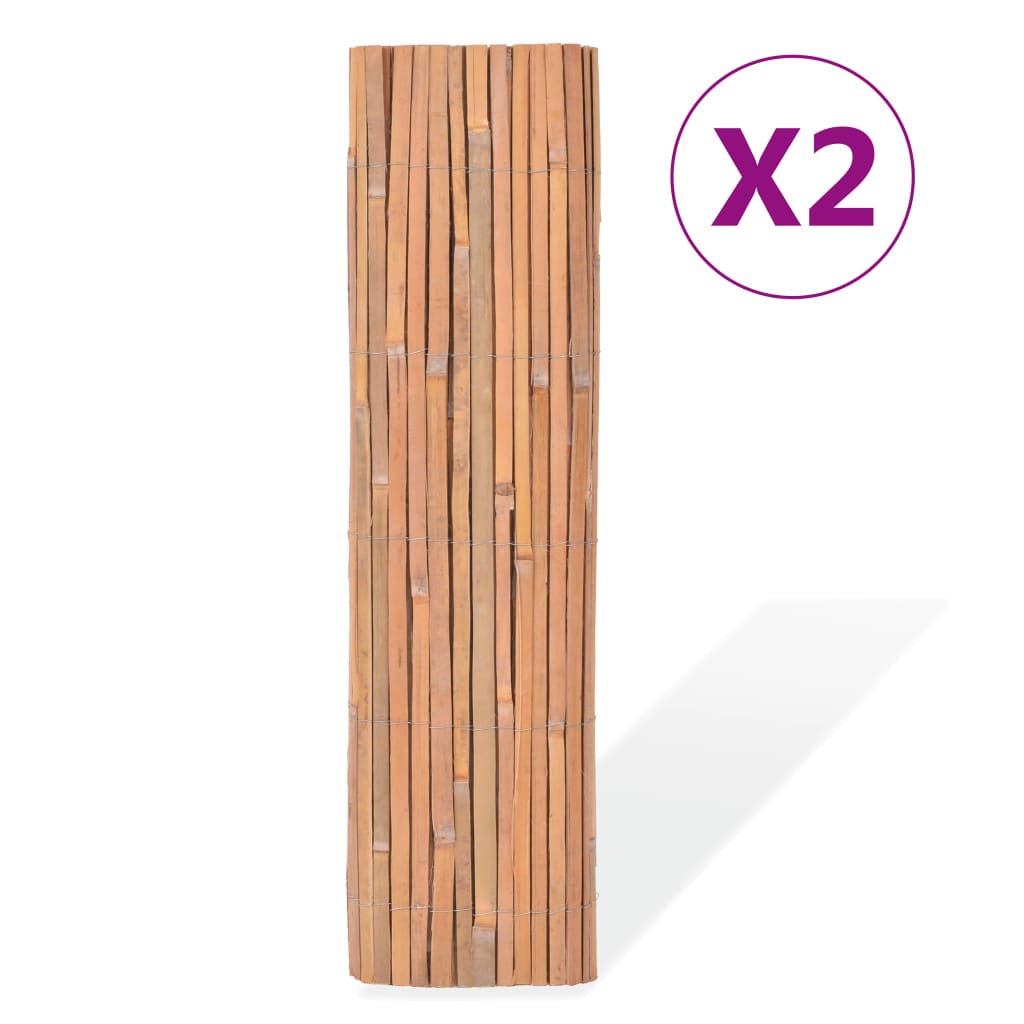 vidaXL bambusa žogi, 2 gab., 100x400 cm