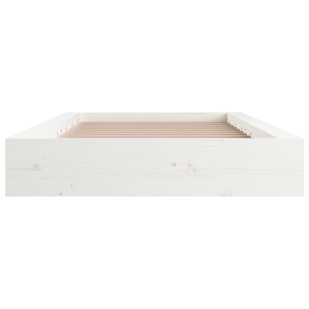 vidaXL gultas rāmis, balts, 75x190 cm, vienvietīgs, masīvkoks